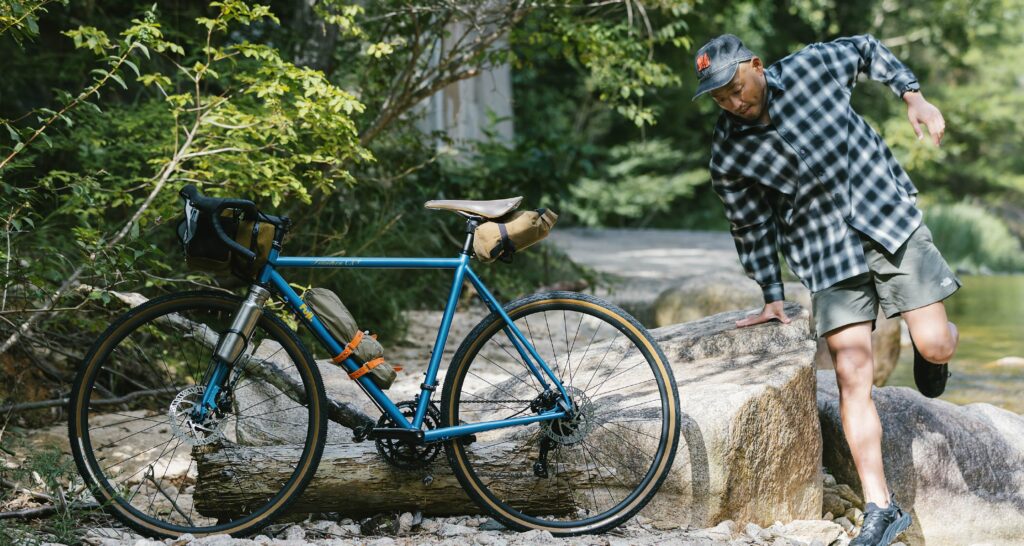 FUJI FEATHER CX+ シクロクロスで釣り場へ行くイメージ