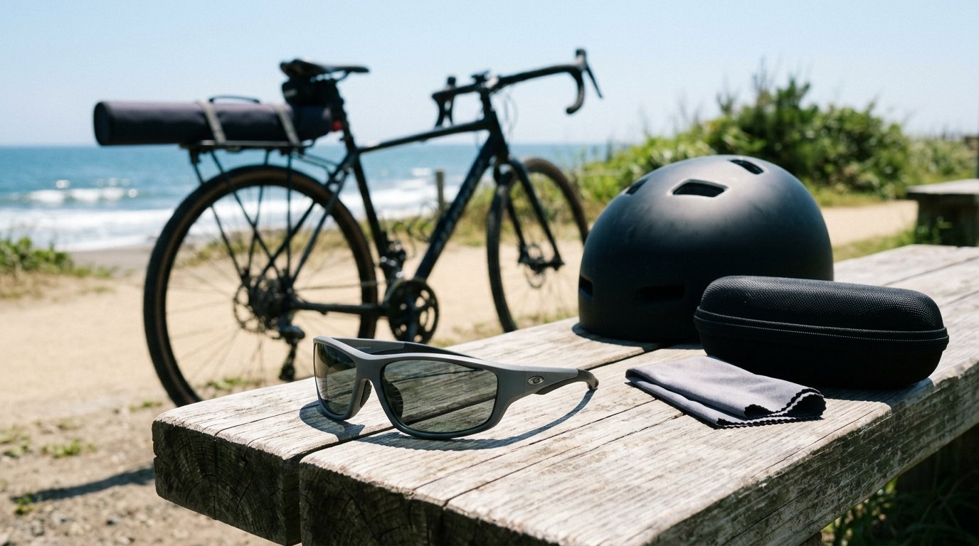 ラバー鼻パッドとラップアラウンド形状を備えた自転車兼用の偏光サングラス